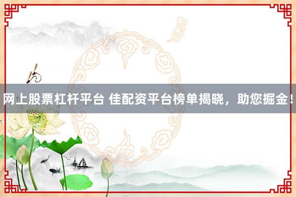 网上股票杠杆平台 佳配资平台榜单揭晓，助您掘金！
