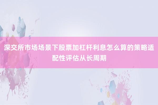 深交所市场场景下股票加杠杆利息怎么算的策略适配性评估从长周期